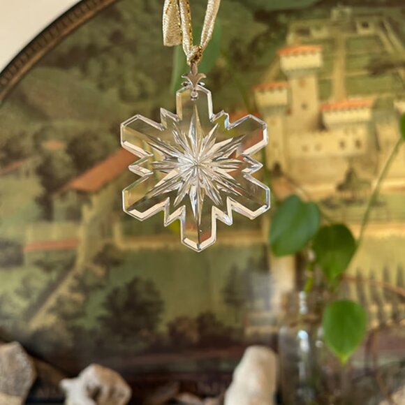 Retired 1970s Authentic Swarovski Crystal Prism Suncatcher Snowflake Ornament - Picture 4 of 8